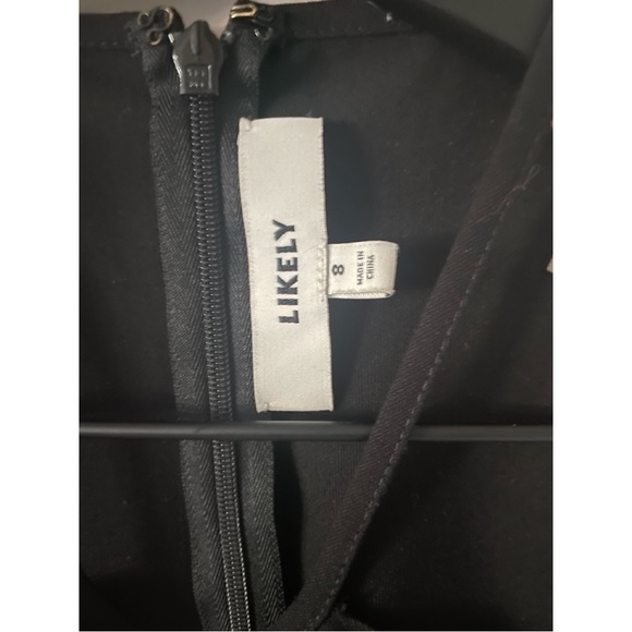 LIKELY Everly Scalloped Sleeveless Bodycon Sheath Halter Black Dress SZ 8 - Picture 5 of 5